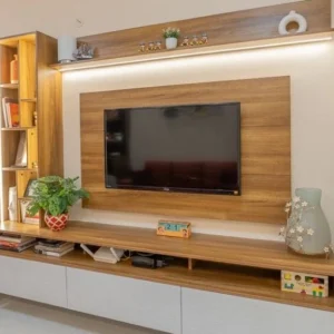Luxury TV Unit with Functional Storage Layout