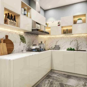 Modular Kitchen Interior with Smart Storage & Modern Aesthetic