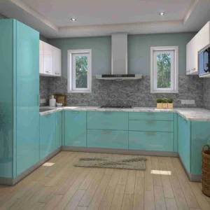 Contemporary Modular Kitchen with Easy-to-Clean Finish